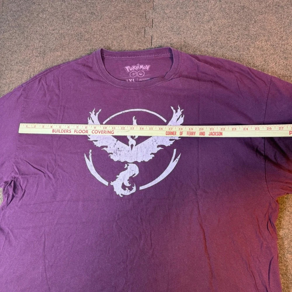 Pokemon Center Pokemon Go Team Valor T-Shirt Men 3XL Moltres Graphic Maroon 2792